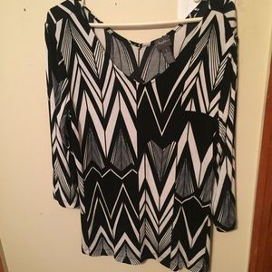Black and white blouse